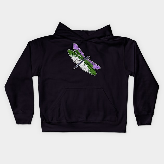 Genderqueer Dragonfly Kids Hoodie by theartfulscientist